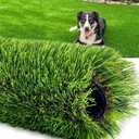 1.77" Pile Height Thick Artificial Grass Turf Lawn 3.3FT x 5FT Realistic Faux Grass Rug Customized Size Indoor Outdoor Garden Lawn Landscape Synthetic Grass Mat Pet Turf with Drain Holes