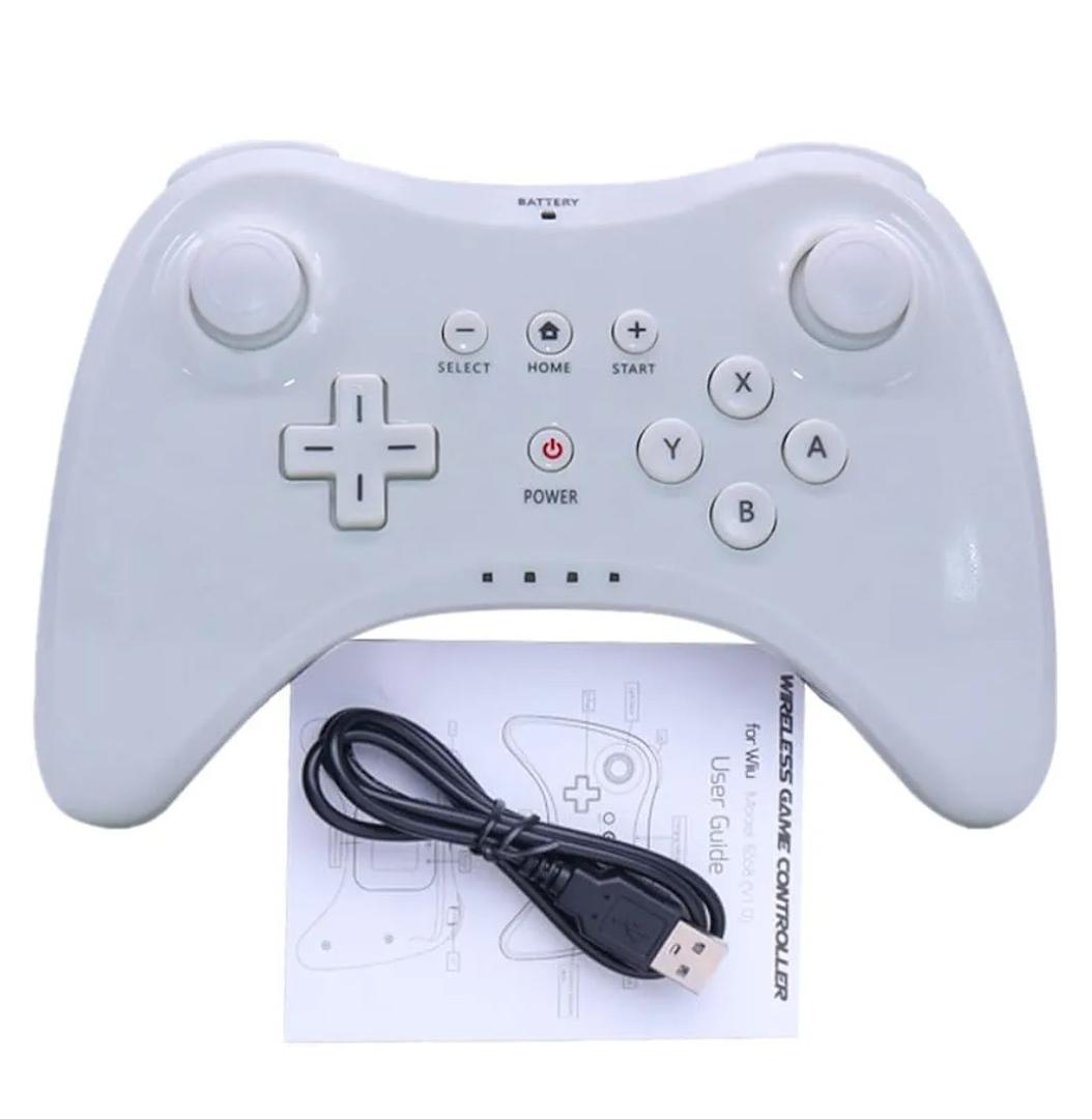 linsuntop Wireless Pro Controller for Wii U Pro, Rechargeable Game Controller for Wii U with Charging Cable (white)