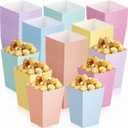 Jingmore 120 Pcs Mini Popcorn Boxes for Party, Pastel Popcorn Bucket Disposable Colorful Popcorns Snack Candy Container for Movie Birthday Wedding Party Decorations, 2.2 x 4.2 x 3 Inche(6 Colors), 4.17 x 3 x 2.2 inches