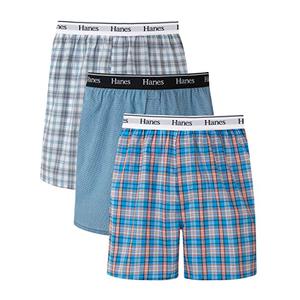 Originals Cotton Woven Boxers Pack, Moisture-Wicking Underwear for Men, 3 Pack, Size S