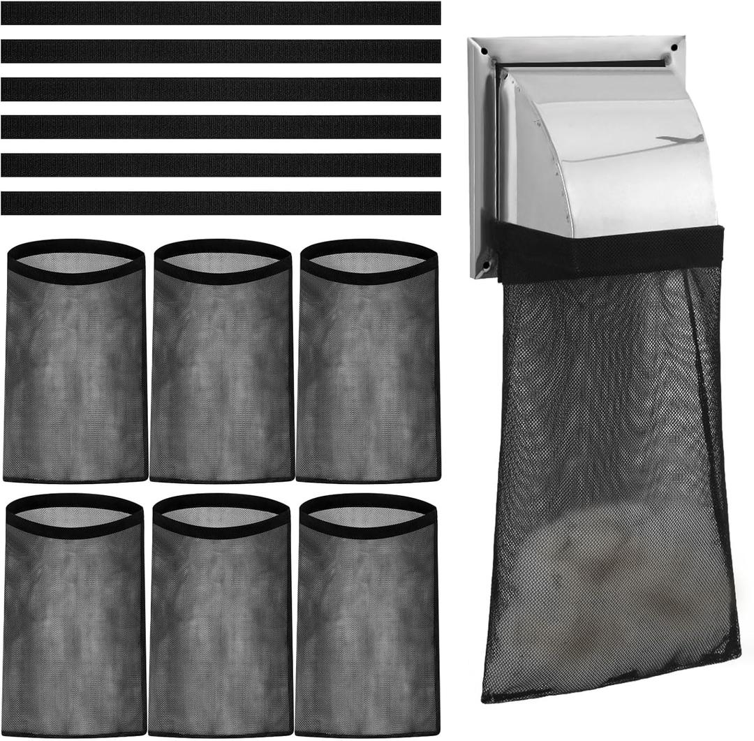 6Pcs Dryer Vent Lint Catcher Bags, Lint Trap Catcher for Dryer Vent for Outside