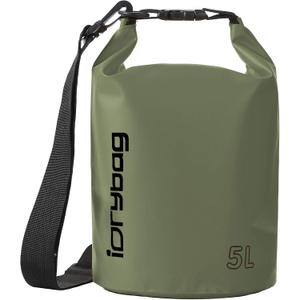 IDRYBAG Dry Bag for Kayaking Waterproof 2L, Small Dry Sack Waterproof Bag for Boating (army green)