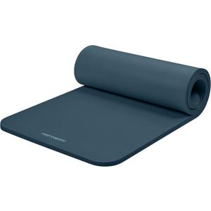 Retrospec Solana Yoga Mat 1" Thick w/Nylon Strap for Men & Women - Non Slip Exercise Mat for Home Yoga, Pilates, Stretching, Floor & Fitness Workouts (Ocean Blue)
