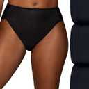 Vanity Fair Women's Illumination Hi Cut Panties, Silky Stretch & Satin Trim (White, S)