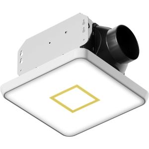 Fitop Bathroom Exhaust Fan with Light, 110 CFM Ultra Quiet 1.0 Sones Bathroom Vent Fan, Nightlight & 1300LM LED Light 2700K/4000K/6500K, Light Memory Function, ETL Certified  Gold, 7 Inch