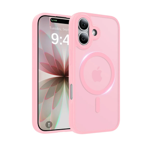 Magnetic for iPhone 17 Case, [Anti-Slip] [Military-Grade Drop Protection] [Camera Protection] Skin-Friendly Slim Translucent Shockproof Protective for iPhone 17 Phone Case, Pink