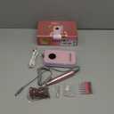 Professional Nail Drill Electric File 45000RPM, Portable Rechargeable Electric Nail File with 11 Drill Bits & 50 Sanding Bands, Low Noise Nail Drill Kit for Acrylic Gel Nails, Salon & Home Use, Pink