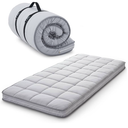 4Inch Cot Mattress Topper,Twin Gel Infused Memory Foam,Machine Washable Pillow Top Cover,Roll Up Floors Mat,Portable Folding Sleep Pad(75 X 38“