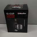 Mueller 12-Cup Drip Coffee Maker - Borosilicate Carafe, Auto-Off, Reusable Filter, Anti-Drip, Keep-Warm Function, Clear Water Level Window Coffee Machine, Kitchen Essentials & Accessories (Black)