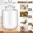 Yaomiao 4 Gallon Glass Jar with Lid Large Cookie Jar with Big Opening Airtight Food Storage Canister Canning Jars for Flour Sugar Dog Treats Pasta Candy Glass Containers with Lids for Kitchen Pantry