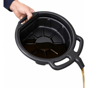 2 Gallon Oil Drain Pan, Black Plastic Anti Splash Oil Pans for Chang, Motor Oil Drip Catcher Pan Birthday Gifts for Men, Dad, Husband, Grandpa, Handyman, Him