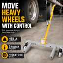 Rolling Wheel Dolly, 485 Lb Tire Dolly for Truck, Car, ATV, Skid Steer & Trailer Tires, Wheel Lift Tool with 3 Adjustable Rollers, Extra Long Rollers, Tire Changing Removal Aid