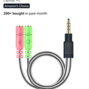 MillSO Headphone Mic Splitter, 3.5mm Headset Adapter (Microphone + Audio) 2 TRS Female to TRRS Male CTIA Stereo Jack Y Cable Compatible for Dual-Plug Gaming Headset to Xbox, PS4, Phone, Laptop, PC