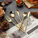 SUT 300PCS Gold Plastic Silverware, Gold Plastic Utensils, Heavy Duty plastic Silverware, Includes:100 Knives, Forks and Spoons, Birthday, Wedding, Hammered silverware Set