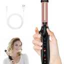 Cordless Curling Iron Rechargeable, Portable Travel Curling Iron, Ceramic Flat Iron with 3 Temp Setting, Straightener and Curler 2 in 1, USB Small Hair Curlers for Short Hair