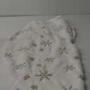 Christmas Tree Skirt 36 Inch, Holiday Part Decorations for Christmas Tree, Whit Plush Gold Sequin Snowflake Tree Shirt for Xmas