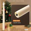 3 x SURAIELEC 10.5'' Flameless Ivory Taper Candles, Battery Operated Candle with Remote, Timer, Dimmer, 5000K Cool Clear White, Realistic LED Candle for Party, Halloween & Christmas Decoration, 6 Pack