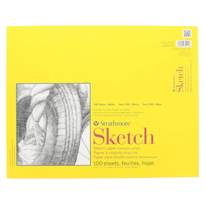 Strathmore 300 Series Sketch Pad, 14x17 inch, 100 Sheets, Top Wire - Artist Sketchbook for Drawing, Illustration, Art Class Students