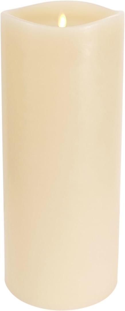 Luminara Grand Pillar Flameless LED Candle, Ivory 6.25" x 15", Battery Operated Real Wax w/Timer, Moving Flame, Realistic Unscented Home Decor Safe Luminara Grand Pillar Flameless LED Candle, Ivory 6.25" x 15", Battery Operated Real Wax w/Timer, Moving Flame, Realistic Unscented Home Decor Safe