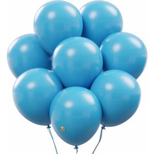 AFTERLOON Biodegradable Balloons Light Blue 12 Inch 100 Pack, Matte Color Thickened Extra Strong Latex Helium Float, for Baby Shower Gender Reveal Garland Arch Wedding Birthday Party Decorations