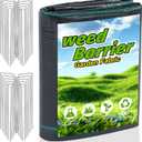 3FT x 50FT Weed Barrier Fabric Heavy Duty, 3.2oz Landscape Fabric with 20 U-Shaped Stakes of Garden Fabric Weed Barrier, Ground Cover for Gardening, Farming Landscaping Fabric
