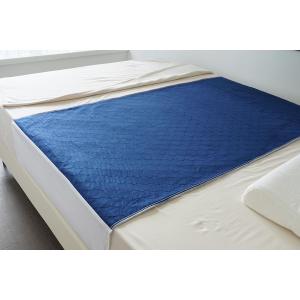 Careboree Pack of 2 Cotton Top-Layer Reusable Tuckable Underpads 34"X60" Incontinence Bed Pads Washable 21" Wings (Navy)