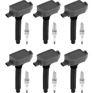Set of 6 UF807 Ignition Coils & Iridium Spark Plugs Compatible with Chrysler 2017-2021 Pacifica 3.6L V6, Ignition Coil Pack Compatible with Jeep 2016-2021 Grand Cherokee, 2018-2021 Wrangler 3.6L V6