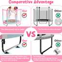 VGMiu 60" Trampoline for Kids, 5 FT Indoor & Outdoor Toddler Baby Trampoline with Basketball Hoop, Safety Enclosure, Birthday Gifts for Kids, Gifts for Boy and Girl, Age 3-8