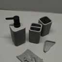 ZCCZ Grey Bathroom Accessory Sets, 4 Pieces Bathroom Accessories Complete Set Vanity Countertop Accessory Set, Includes Lotion Dispenser Soap Pump, Tumbler, Toothbrush Holder and Tray (Gray)