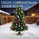 Heavy Duty Cast Iron Christmas Tree Stand, Large Vintage Metal Base for Real/Artificial Trees, Holds Up to 4ft Mini Trees with 1.77" Max Trunks, Pinecone-Designed Tree Holder for Holiday Village Display