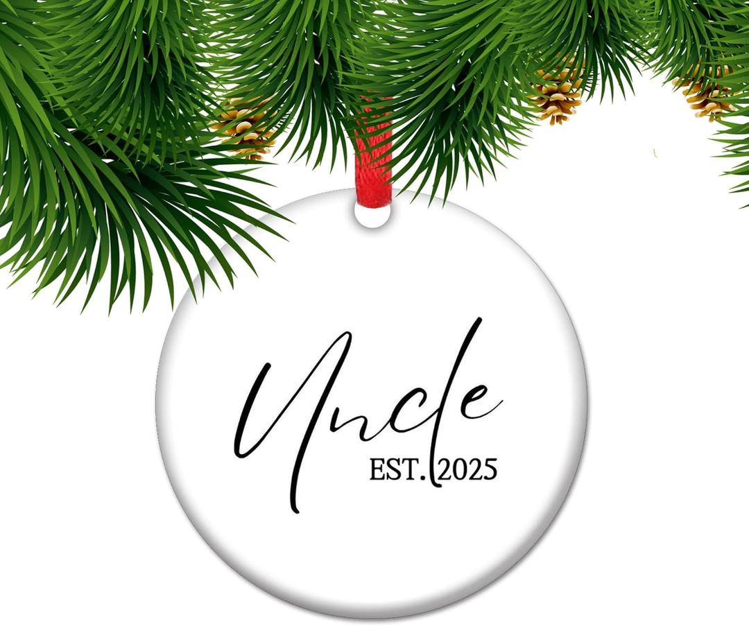 2 x Uncle Christmas Ornament, New Uncle Christmas Ornament, Gift for Uncle from Niece and Nephew (C10)