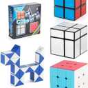 Cuberspeed Beginners Speed Cube Set 3x3 Speed Cube 2x2 Mirror Cube 2x2x2 Stickerless Sanke Twist Puzzle Cube