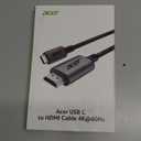 acer USB C to HDMI Cable for Home Office 6.6FT (4K@60Hz), Thunderbolt 4/3 Compatible, High-Speed Type C to HDMI 2.0 Braided Cord for MacBook, iPhone 17/16 Pro/Max, iMac, iPad Pro, Galaxy S25, Surface