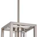 VINLUZ One Light Chandeliers Fixture Brushed Nickel Modern Pendant Kitchen Lighting with Clear Glass Shade Dining Room Lighting Fixtures Hanging Contemporary Lamp Semi Flush Mount Ceiling Lights