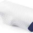 Memory Foam Pillow Slow Rebound Soft Memory Sleeping Pillow Butterfly Shaped Relaxing Cervical Pillow for Side Back Abdominal Sleepers (One Size, White)