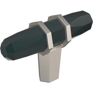 Amerock | Cabinet Knob | Black Bronze/Satin Nickel | 2-1/2 inch (64 mm) Length | London | 1 Pack | Drawer Knob | Cabinet Hardware