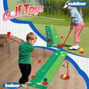 SUPER JOY Toddler Golf Set with 4 Clubs & 8 Balls (Blue+Mat)