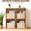 5 Pack Woven Storage Baskets for Shelves, Decorative Basket Organizer Storage Bins for Toys, Books, Clothes, Closet, Nursery, Bathroom Cotton Rope Shelf Baskets for Organizing and Decor, Khaki
