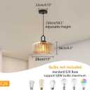 Glass Globe Pendant Light fixtures 1-Lights Black Mid Century Modern Pendant Lights with Amber Hand Blown Glass Shade Ceiling Hanging Lighting for Dining Room Kitchen Ceiling Hanging Light