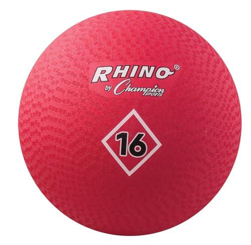 Champion Sports 16 Inch Playground Ball – Durable 2-Ply Kickball with Textured Grip - Red