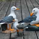 Real Seagull Outdoor Sculpture,Garden Bird Statue,Beach Statue Decor,Resin Animal Seabird Ornaments,Coastal Beach Decor,Patio Decor for Outdoor Table Decorfor Garden,Terrace,Lawn,Yard