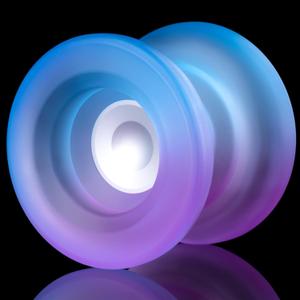 MAGICYOYO H01 Professional Finger Spin Tricks Yoyo Unresponsive Yo Yo Dual Purpose Use with Responsive Bearing Kit, Yo-yo Storage Bag,12 Replacement Strings (Blue Purple)
