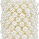Arricraft 14mm Large Pearl Beads, 16.40 Feet(5m) Ivory Pearl Bead String Decoration Acrylic Round Beads Loose Beads for Flowers Wedding Christmas Party Valentine Decoration DIY Accessories