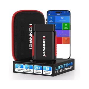KONNWEI OBD2 Scanner Bluetooth - Full System Diagnostic Tool w/Bi-Directional Control, Oil/EPB/DPF/BMS Reset, TPMS Read for 40+ Vehicles, No Subscription, Lifetime iOS Android App, Storage Box Included