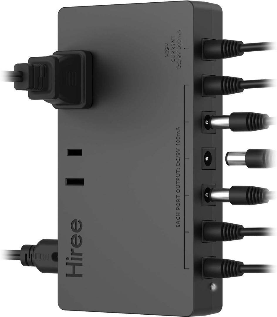 Hiree Guitar Pedal Power Supply 7 DC Output for 9V Effect Pedal Board with 2 AC Outlets for Charging Speaker, Musical Instruments