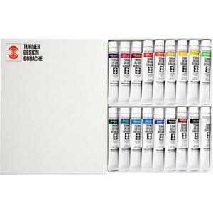 Turner Watercolor Paint Set - Design Gouache Premier Opaque Watercolor Paint - 25 ml Tubes - Set of 18 Assorted Colors