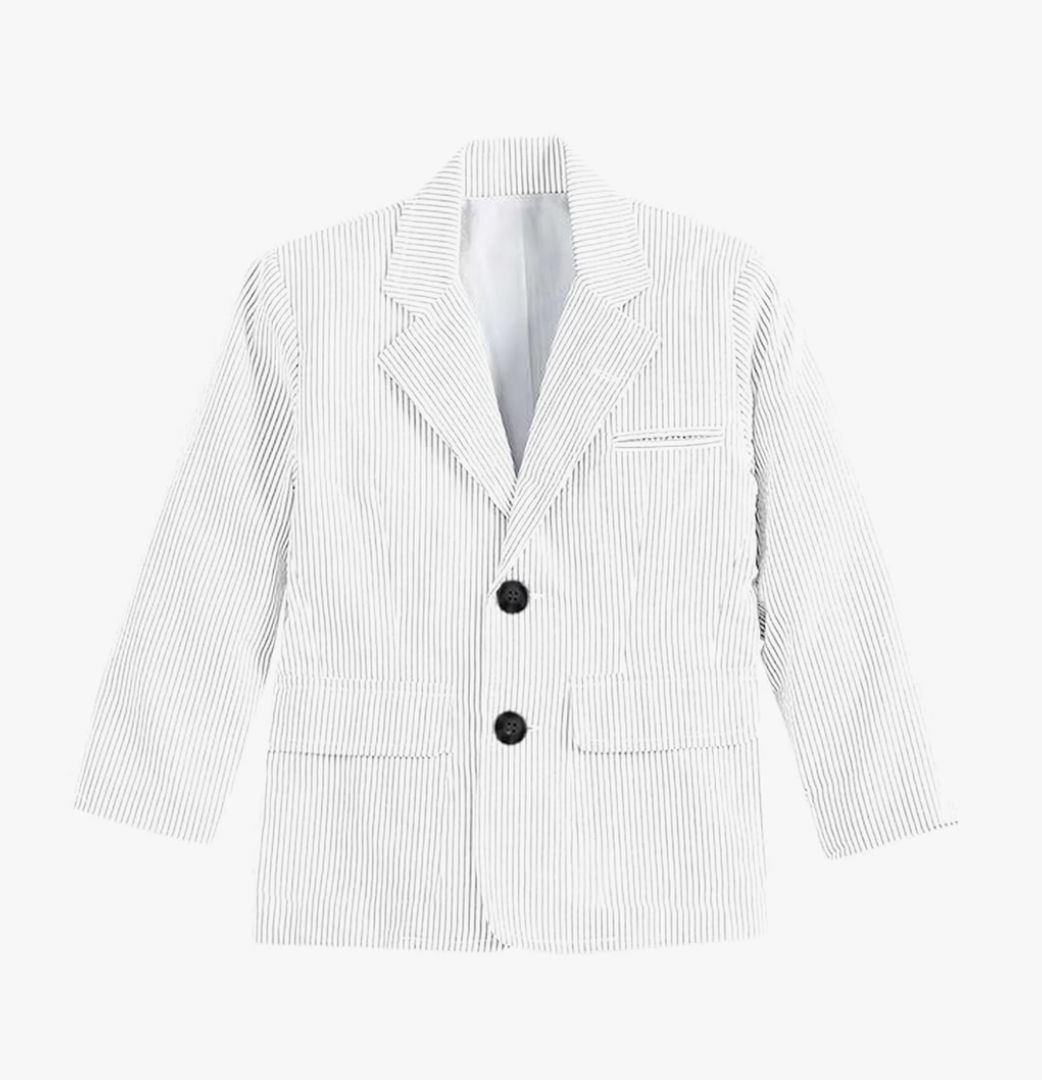 Guess Boys Seersucker Suit Blazer Jacket Tuxedo for Summer Beach Wedding Suit Apparel Fashion Size 10