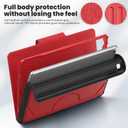Case for iPad 9th/8th/7th Generation Case 10.2 inch 2021/2020/2019, PU Leather Strong Magnetic Cover with Multi-Angle Magnetic Stand, Pencil Holder, Card Slots, Auto Sleep/Wake, Red