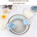 4-in-1 Baking Tools Set, Large Size, Flour Sifter, Egg Separator, Mixing Bowl, Dough Scraper, Multi-purpose Plastic Baking Tools for Making Pastry Biscuit, Space-Saving Bread Baking Tools,14.5