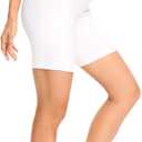 LXNMGO Women's 7" Biker Shorts with Phone Pockets, High Waist Athletic Workout Running Yoga Shorts White, XXL